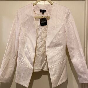 Topshop Textured Cream Blazer